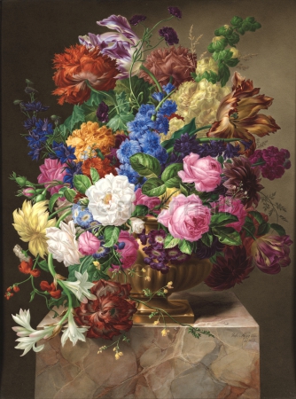 Porcelain Painting [Still Life of Flowers in...